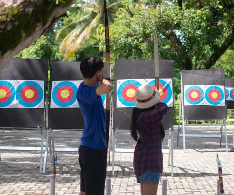 Archery activity at an outdoor adventure location
